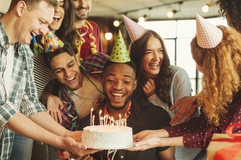 Friends at a birthday party